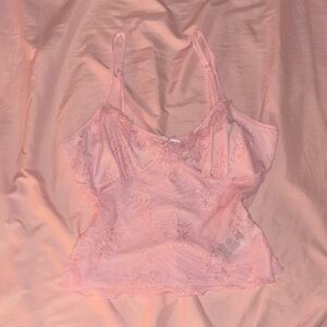 Edikted Pink Lace Tank Top